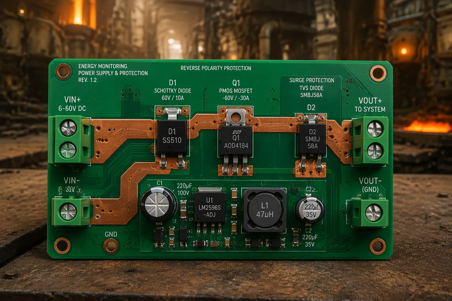 Power Supply and Protection for Energy PCBA Assembly