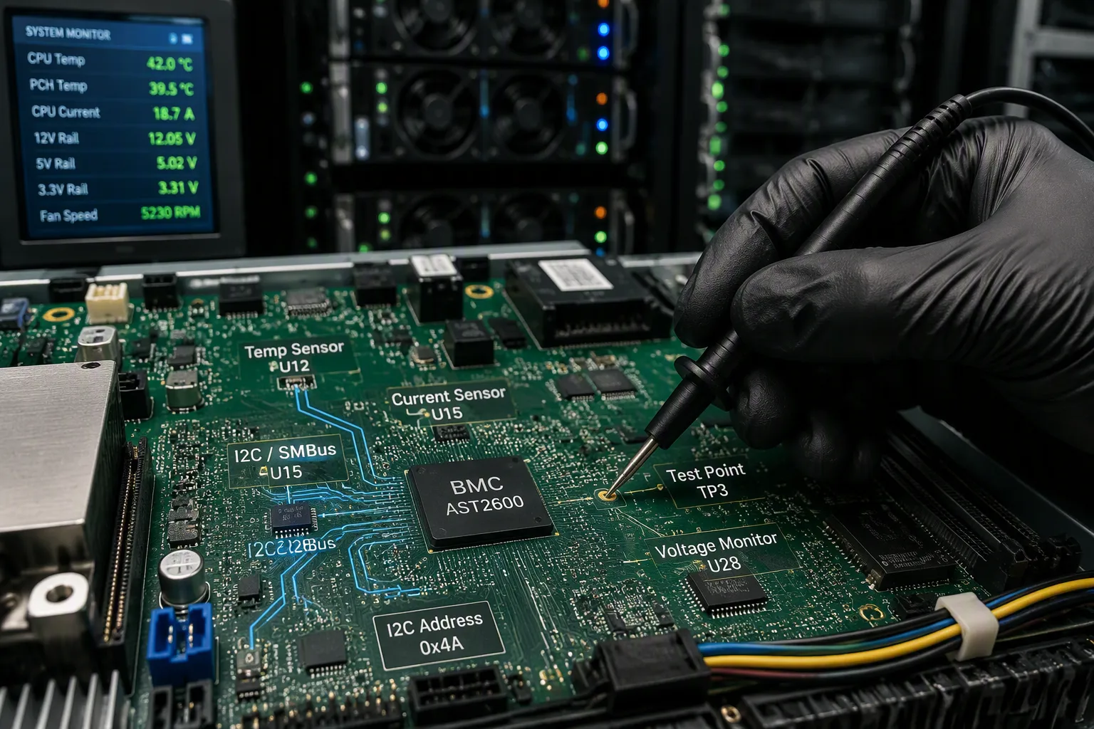AI Data Center PCBA for Server Monitoring